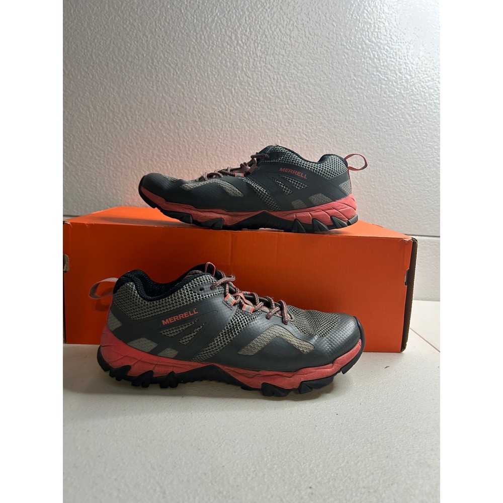Merrell Trail Running Shoes Grey Pink Women Size 6.5 #2877
